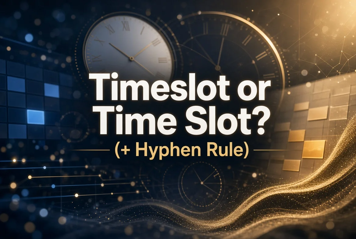 Timeslot or Time Slot? (+ Hyphen Rule)